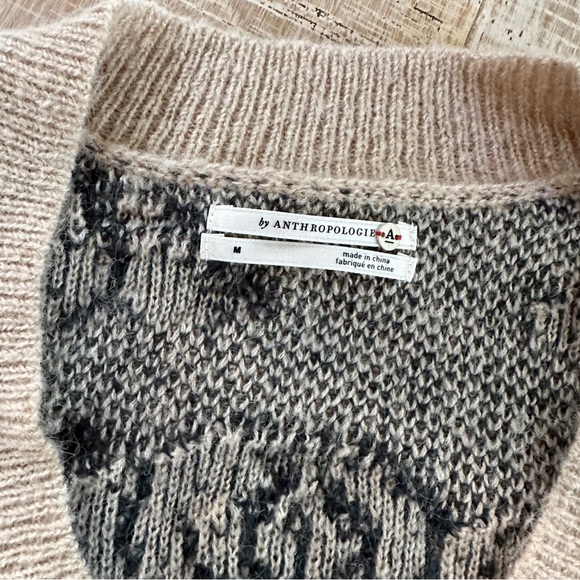 ANTHROPOLOGIE | Women’s Distressed Floral Sweater Vest Beige Size Medium - Picture 4 of 12